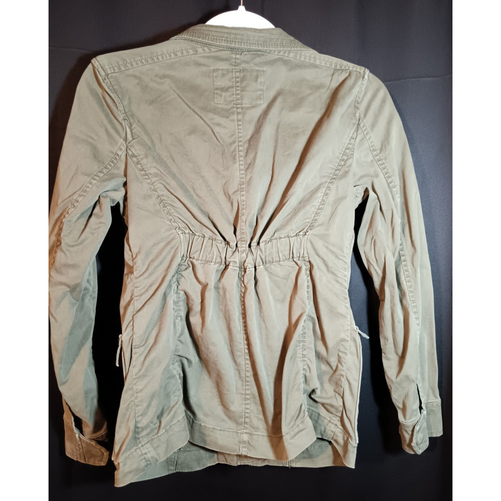 Banana Republic Olive Green Utility Flight Jacket XXS Classic Button Full Zip - Picture 4 of 5